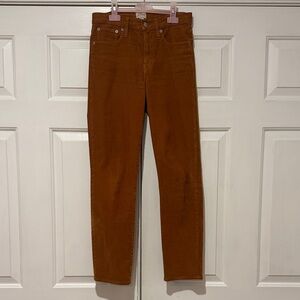 J. Crew Women's Cognac Brown 9” Vintage Straight Leg Corduroy Pants